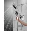 imageDelta Faucet Vesna 14 Series SingleHandle Shower Trim Kit with 5Spray H2Okinetic In2ition Dual Hand Held Shower Head with Hose SpotShield Brushed Nickel 144789SPI Valve IncludedChrome