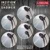 imageDelta Faucet Vesna 14 Series SingleHandle Shower Trim Kit with 5Spray H2Okinetic In2ition Dual Hand Held Shower Head with Hose SpotShield Brushed Nickel 144789SPI Valve IncludedMatte Black