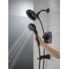 imageDelta Faucet Vesna 14 Series SingleHandle Shower Trim Kit with 5Spray H2Okinetic In2ition Dual Hand Held Shower Head with Hose SpotShield Brushed Nickel 144789SPI Valve IncludedMatte Black