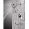 imageDelta Faucet Vesna 14 Series SingleHandle Shower Trim Kit with 5Spray H2Okinetic In2ition Dual Hand Held Shower Head with Hose SpotShield Brushed Nickel 144789SPI Valve IncludedChrome