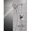 imageDelta Faucet Vesna 14 Series SingleHandle Shower Trim Kit with 5Spray H2Okinetic In2ition Dual Hand Held Shower Head with Hose SpotShield Brushed Nickel 144789SPI Valve IncludedChrome