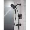 imageDelta Faucet Vesna 14 Series SingleHandle Shower Trim Kit with 5Spray H2Okinetic In2ition Dual Hand Held Shower Head with Hose SpotShield Brushed Nickel 144789SPI Valve IncludedMatte Black