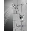 imageDelta Faucet Vesna 14 Series SingleHandle Shower Trim Kit with 5Spray H2Okinetic In2ition Dual Hand Held Shower Head with Hose SpotShield Brushed Nickel 144789SPI Valve IncludedChrome