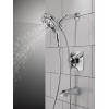 imageDelta Faucet Vesna 14 Series SingleHandle Shower Trim Kit with 5Spray H2Okinetic In2ition Dual Hand Held Shower Head with Hose SpotShield Brushed Nickel 144789SPI Valve IncludedChrome