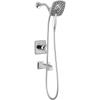 imageDelta Faucet Ashlyn 17 Series DualFunction Tub and Shower Trim Kit with 2Spray TouchClean In2ition 2in1 Hand Held Shower Head with Hose Matte Black T17464BLI Valve Not IncludedChrome