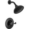 imageDelta Faucet Esato 14 Series SingleHandle Black Shower Faucet Shower Trim Kit with 5Spray H2Okinetic Black Shower Head Matte Black 142897BL Valve IncludedMatte Black