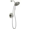 imageDelta Faucet Saylor 17 Series Gold Shower Valve Trim Kit with In2ition 2in1 Shower Head with Handheld Spray Shower Faucet Shower Head and Handle Champagne Bronze T17235CZI Valve Not IncludedBrushed Nickel