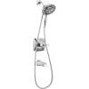 imageDelta Faucet Vesna 14 Series SingleHandle Shower Trim Kit with 5Spray H2Okinetic In2ition Dual Hand Held Shower Head with Hose SpotShield Brushed Nickel 144789SPI Valve IncludedChrome