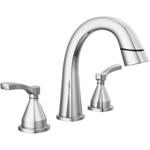 imageDelta 35775PDDST Stryke 12 GPM Widespread Bathroom Faucet with Pull Down Wand and Push PopUp Drain Assembly  Lumicoat Chrome