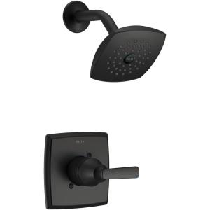 imageDelta Faucet Ashlyn 14 Series SingleFunction Shower Faucet Set Full Body Spray Shower Head Black Delta Shower Trim Kit Matte Black T14264BL Valve Not IncludedMatte Black