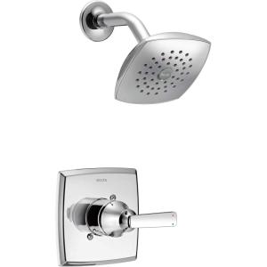 imageDelta Faucet Ashlyn 14 Series SingleFunction Shower Faucet Set Full Body Spray Shower Head Black Delta Shower Trim Kit Matte Black T14264BL Valve Not IncludedChrome