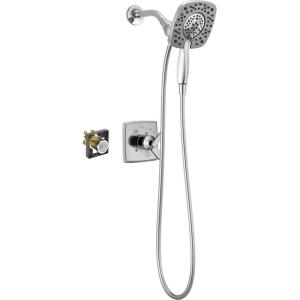 imageDelta Faucet Ashlyn 17 Series DualHandle Delta Shower Trim Kit with In2ition 2in1 Shower Head with Handheld Spray Matte Black Shower Fixture Matte Black T17264BLI Valve Not IncludedChrome