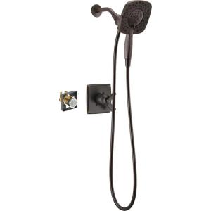 imageDelta Faucet Ashlyn 17 Series DualHandle Delta Shower Trim Kit with In2ition 2in1 Shower Head with Handheld Spray Matte Black Shower Fixture Matte Black T17264BLI Valve Not IncludedVenetian Bronze