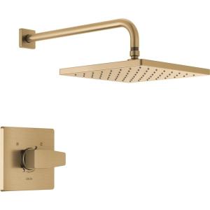 imageDelta Faucet Modern 14 Series Matte Black Shower Faucet Delta Shower Trim Kit with SingleSpray TouchClean Black Shower Head Matte Black T14267BLPP Valve Not IncludedChampagne Bronze
