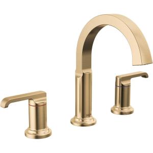 imageDelta Faucet Tetra Brushed Nickel Widespread Bathroom Faucet 3 Hole Bathroom Faucet for Bathroom Sink Bathroom Sink Faucet Diamond Seal Technology Metal Drain Lumicoat Stainless 35588SSPRDSTLumicoat Champagne Bronze