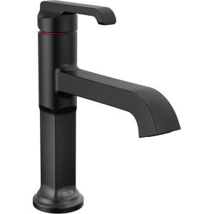 imageDelta Faucet Tetra Gold Single Hole Bathroom Faucet Gold Single Handle Bathroom Faucet Bathroom Sink Faucet Diamond Seal Technology Metal Drain Assembly Lumicoat Champagne Bronze 589CZPRDSTMatte Black