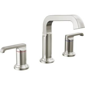 imageDelta Faucet Tetra Gold Widespread Bathroom Faucet 3 Hole Gold Bathroom Faucet for Bathroom Sink Bathroom Sink Faucet Diamond Seal Metal Drain Assembly Lumicoat Champagne Bronze 35589CZPRDSTLumicoat Stainless