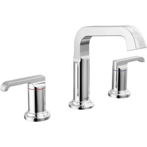 imageDelta Faucet Tetra Gold Widespread Bathroom Faucet 3 Hole Gold Bathroom Faucet for Bathroom Sink Bathroom Sink Faucet Diamond Seal Metal Drain Assembly Lumicoat Champagne Bronze 35589CZPRDSTLumicoat Chrome