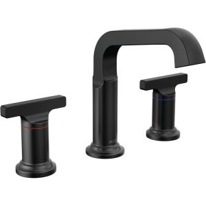 imageDelta Faucet Tetra Gold Widespread Bathroom Faucet 3 Hole Gold Bathroom Faucet for Bathroom Sink Bathroom Sink Faucet Diamond Seal Metal Drain Lumicoat Champagne Bronze 35587CZPRDSTMatte Black