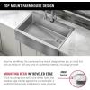 imageDELTA FAUCET Delta Lenta 33inch Retrofit Farmhouse Apron Front 16 Gauge Stainless Steel Single Bowl Kitchen Sink for UndermountDropIn Installation with Accessories 95J132T33SSS