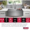 imageDELTA FAUCET Delta Lenta 33inch Retrofit Farmhouse Apron Front 16 Gauge Stainless Steel Single Bowl Kitchen Sink for UndermountDropIn Installation with Accessories 95J132T33SSS