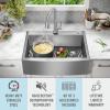 imageDELTA FAUCET Delta Lenta 33inch Retrofit Farmhouse Apron Front 16 Gauge Stainless Steel Single Bowl Kitchen Sink for UndermountDropIn Installation with Accessories 95J132T33SSS