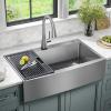 imageDELTA FAUCET Delta Lenta 36inch Retrofit Farmhouse Apron Front 16 Gauge Stainless Steel Single Bowl Kitchen Sink for UndermountDropIn Installation with Accessories 95J132T36SSS