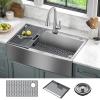 imageDELTA FAUCET Delta Lenta 36inch Retrofit Farmhouse Apron Front 16 Gauge Stainless Steel Single Bowl Kitchen Sink for UndermountDropIn Installation with Accessories 95J132T36SSS