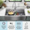 imageDELTA FAUCET Delta Lenta 36inch Retrofit Farmhouse Apron Front 16 Gauge Stainless Steel Single Bowl Kitchen Sink for UndermountDropIn Installation with Accessories 95J132T36SSS