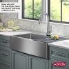 imageDELTA FAUCET Delta Lenta 36inch Retrofit Farmhouse Apron Front 16 Gauge Stainless Steel Single Bowl Kitchen Sink for UndermountDropIn Installation with Accessories 95J132T36SSS
