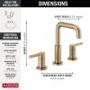 imageDelta 35849LFPD Nicoli 12 GPM Widespread Bathroom Faucet with Pull Down Spout and Push PopUp Drain Assembly  Matte BlackChampagne Bronze