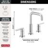 imageDelta 35849LFPD Nicoli 12 GPM Widespread Bathroom Faucet with Pull Down Spout and Push PopUp Drain Assembly  Matte BlackChrome