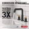 imageDelta 35849LFPD Nicoli 12 GPM Widespread Bathroom Faucet with Pull Down Spout and Push PopUp Drain Assembly  Matte BlackMatte Black  Champagne Bronze