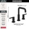 imageDelta 35849LFPD Nicoli 12 GPM Widespread Bathroom Faucet with Pull Down Spout and Push PopUp Drain Assembly  Matte BlackMatte Black