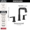 imageDelta 35849LFPD Nicoli 12 GPM Widespread Bathroom Faucet with Pull Down Spout and Push PopUp Drain Assembly  Matte BlackMatte Black