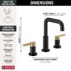 imageDelta 35849LFPD Nicoli 12 GPM Widespread Bathroom Faucet with Pull Down Spout and Push PopUp Drain Assembly  Matte BlackMatte BlackChampagne Bronze