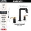 imageDelta 35849LFPD Nicoli 12 GPM Widespread Bathroom Faucet with Pull Down Spout and Push PopUp Drain Assembly  Matte BlackMatte BlackChampagne Bronze