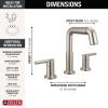 imageDelta 35849LFPD Nicoli 12 GPM Widespread Bathroom Faucet with Pull Down Spout and Push PopUp Drain Assembly  Matte BlackStainless