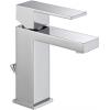 imageDelta 567LFBLGPMPP Modern Bathroom Faucet 10 GPM Water Flow Matte BlackChrome