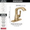 imageDelta 576LPUDST Stryke 12 GPM Single Hole Bathroom Faucet with Lever Handle and Diamond Seal Ceramic Disc Cartridges  Includes Optional Escutcheon  Lumicoat Champagne BronzeLumicoat Champagne Bronze