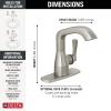 imageDelta 576LPUDST Stryke 12 GPM Single Hole Bathroom Faucet with Lever Handle and Diamond Seal Ceramic Disc Cartridges  Includes Optional Escutcheon  Lumicoat Champagne BronzeLumicoat Stainless