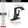 imageDelta 576LPUDST Stryke 12 GPM Single Hole Bathroom Faucet with Lever Handle and Diamond Seal Ceramic Disc Cartridges  Includes Optional Escutcheon  Lumicoat Champagne BronzeMatte Black