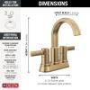 imageDelta Albion Centerset Matte Black Bathroom Faucet 4 Inch 3 Hole Bathroom Sink Faucet for Vanity Metal PushPop Drain Assembly Matte Black 25855LFBLChampagne Bronze