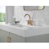 imageDelta Albion Centerset Matte Black Bathroom Faucet 4 Inch 3 Hole Bathroom Sink Faucet for Vanity Metal PushPop Drain Assembly Matte Black 25855LFBLChampagne Bronze