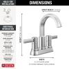 imageDelta Albion Centerset Matte Black Bathroom Faucet 4 Inch 3 Hole Bathroom Sink Faucet for Vanity Metal PushPop Drain Assembly Matte Black 25855LFBLChrome