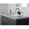 imageDelta Albion Centerset Matte Black Bathroom Faucet 4 Inch 3 Hole Bathroom Sink Faucet for Vanity Metal PushPop Drain Assembly Matte Black 25855LFBLMatte Black