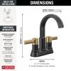 imageDelta Albion Centerset Matte Black Bathroom Faucet 4 Inch 3 Hole Bathroom Sink Faucet for Vanity Metal PushPop Drain Assembly Matte Black 25855LFBLMatte Black  Champagne Bronze