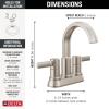 imageDelta Albion Centerset Matte Black Bathroom Faucet 4 Inch 3 Hole Bathroom Sink Faucet for Vanity Metal PushPop Drain Assembly Matte Black 25855LFBLSpotshield Stainless