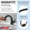 imageDelta Arvo 1 Hole Matte Black Bathroom Faucet with Sprayer Single Hole Bathroom Sink Faucet with Pull Out Sprayer for Vanity PushPop Drain Matte Black 15840LFBLPD