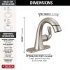 imageDelta Arvo 1 Hole Pull Down Bathroom Faucet with Sprayer Brushed Nickel Single Hole Bathroom Sink Faucet with Pull Out Sprayer for Vanity PushPop Drain SpotShield Stainless 15840LFSPPD